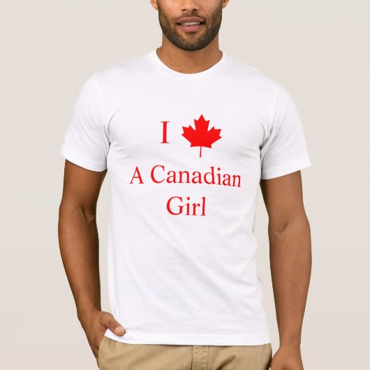 Ik hou van een Canadese vrouw T-shirt (Voorkant)