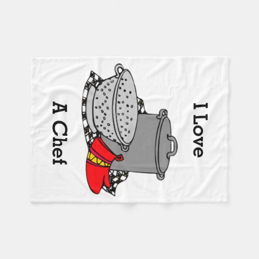 Ik hou van een chef-kok kookpot fleece deken (Voorkant (Horizontaal))