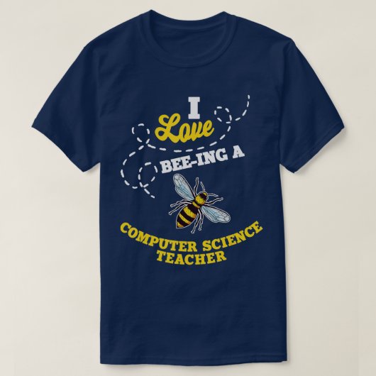 Ik hou van een computerwetenschapsleraar honingbij t-shirt (Design voorkant)