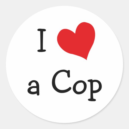 Ik hou van een Cop Ronde Sticker (Voorkant)