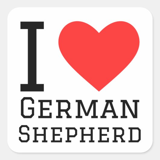 Ik hou van een Duitse herder Vierkante Sticker (Voorkant)