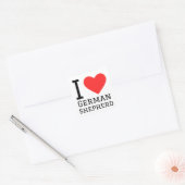 Ik hou van een Duitse herder Vierkante Sticker (Envelop)