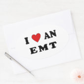 Ik hou van een EMT Ovale Sticker (Envelop)