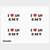 Ik hou van een EMT Ovale Sticker (Vel)