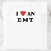 Ik hou van een EMT Ovale Sticker (Tas)