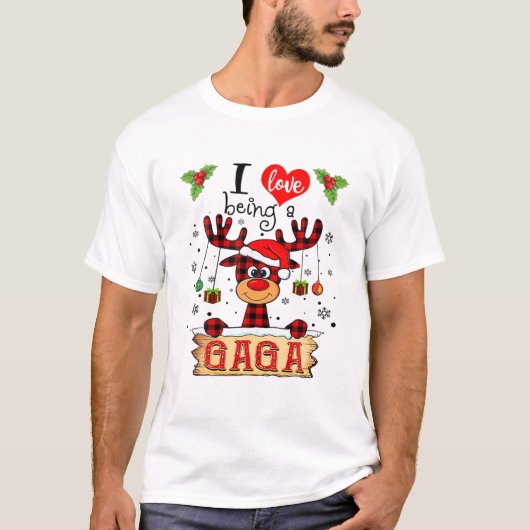 Ik hou van een Gaga Reindeer Kerstfeest. T-shirt (Voorkant)