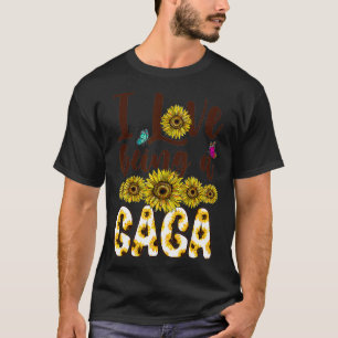 Ik hou van een gaga-zonnebloem t-shirt
