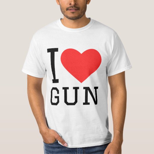 Ik hou van een geweer t-shirt (Voorkant)