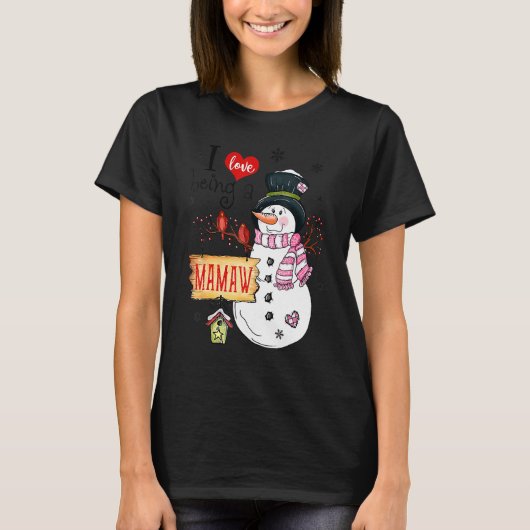 Ik hou van een geweldige Snowman kerstfeest. T-shirt (Voorkant)