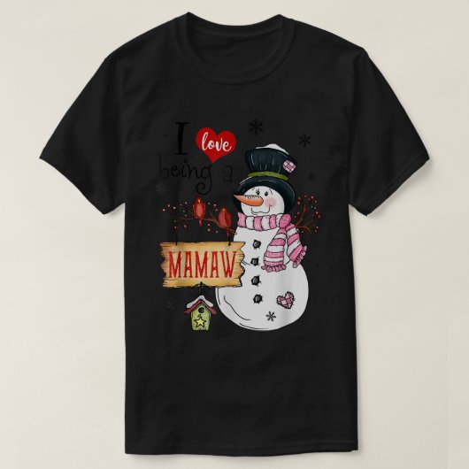 Ik hou van een geweldige Snowman kerstfeest. T-shirt (Design voorkant)