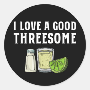 Ik hou van een goede trio Tequila Lime Zout Cadeau Ronde Sticker