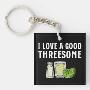 Ik hou van een goede trio Tequila Lime Zout Cadeau Sleutelhanger
