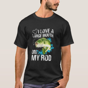 Ik hou van een grote bek op mijn weg hengelsport t-shirt