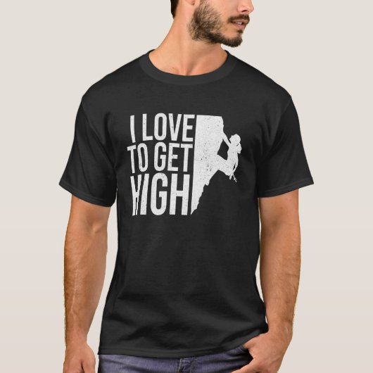 Ik hou van een high-bouldering bergbeklimming t-shirt (Voorkant)