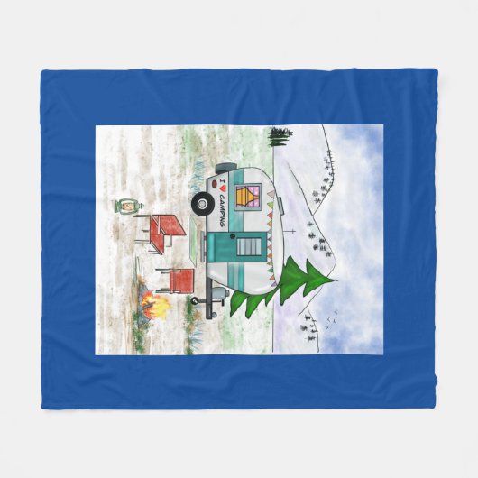 Ik hou van een kamperdeken fleece deken (Voorkant (Horizontaal))
