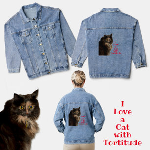 Ik hou van een kat met Tortitude Fotografisch Denim Jacket