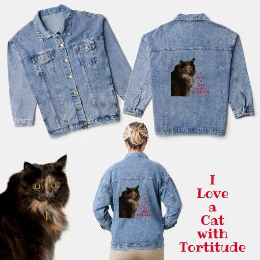 Ik hou van een kat met Tortitude Photographic Denim Jacket