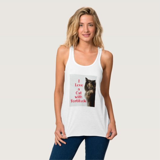 Ik hou van een Kat met Tortitude Tanktop (Volledige Voorkant)