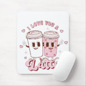 Ik hou van een Latte Groovy Bubble Tea Valentijn l Muismat (Met muis)