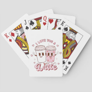 Ik hou van een Latte Groovy Bubble Tea Valentijn l Pokerkaarten