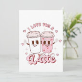 Ik hou van een Latte Groovy Bubble Tea Valentijn l Save The Date (Staand voorkant)