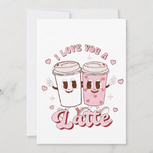 Ik hou van een Latte Groovy Bubble Tea Valentijn l Save The Date