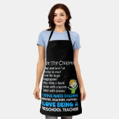 Ik hou van een leerkracht voor de kleuterschool schort (Gedragen)