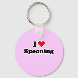 Ik hou van een lepel sleutelhanger