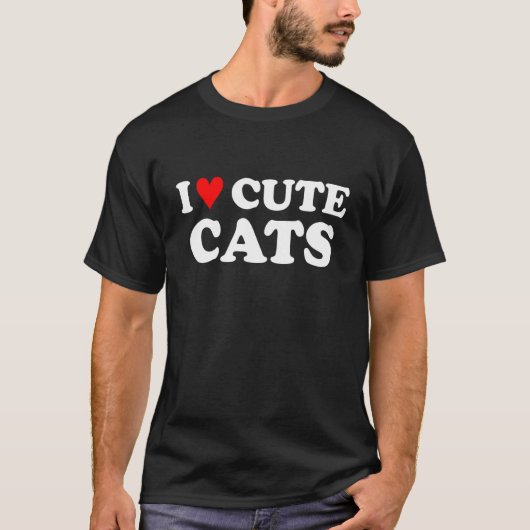 Ik hou van een leuk kat ontwerp t-shirt (Voorkant)