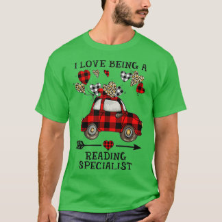 Ik hou van een lezende specialistische Valentijnsd T-shirt