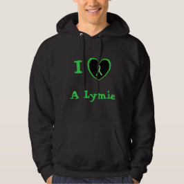 Ik hou van een Lymie, hart met een Lymie Awareness Hoodie