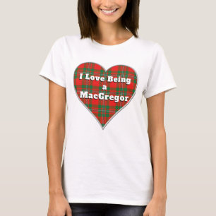 Ik hou van een MacGregor Clan Tartan Pset Heart T-shirt
