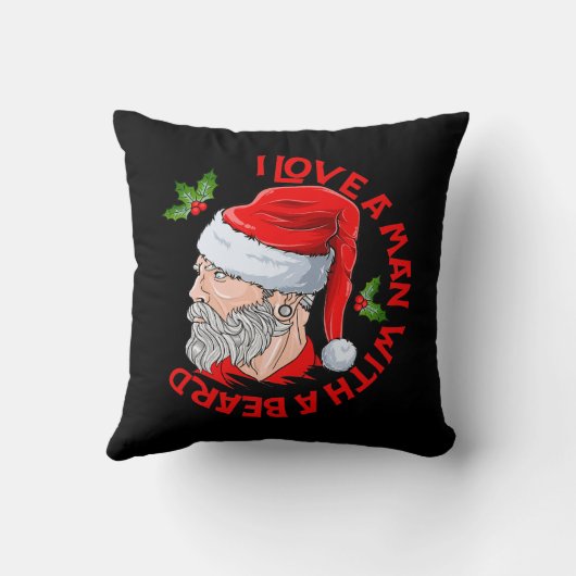 Ik hou van een Man met een baard Hipster Sinterkla Kussen (Achterkant)