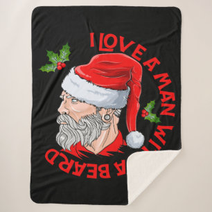 Ik hou van een Man met een baard Hipster Sinterkla Sherpa Deken