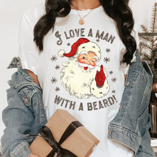 Ik hou van een Man met een baard Kerstmis T-shirt