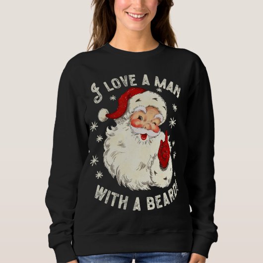 Ik hou van een Man met een baard Kerstmis Trui (Voorkant)