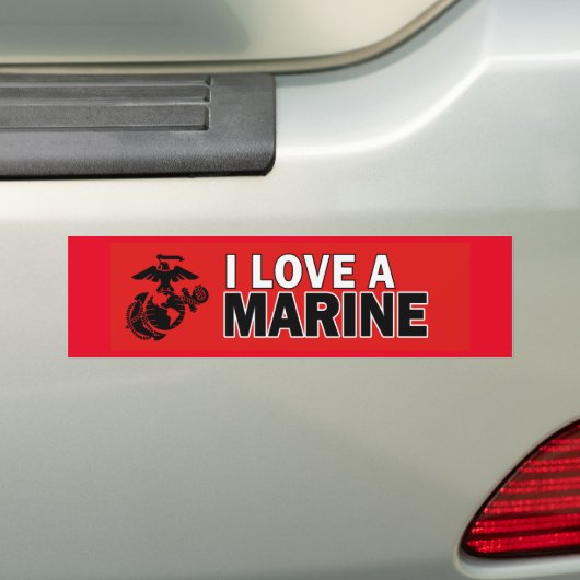 Ik hou van een mariene Bumpersticker (Op auto)