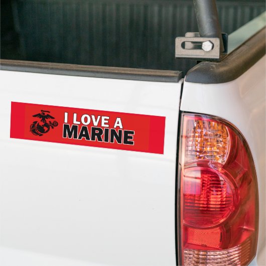 Ik hou van een mariene Bumpersticker (Op Truck)
