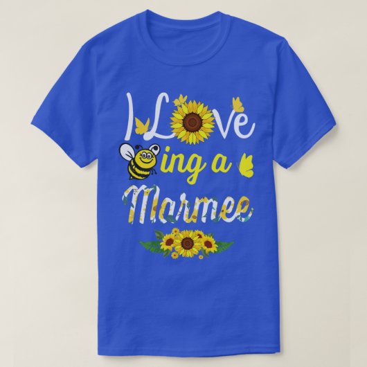 Ik hou van een Marmee oma Sunflower Bee moeder T-shirt (Design voorkant)