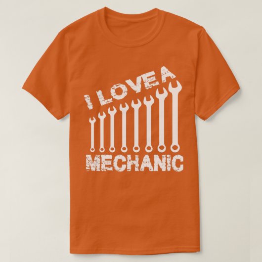 Ik hou van een mechanisch t-shirt (Design voorkant)