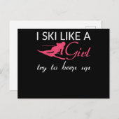Ik hou van een meisje met een meisjesskier die min briefkaart (Voorkant / Achterkant)