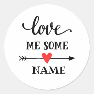 Ik hou van een persoonlijke naam ronde sticker