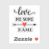 Ik hou van een persoonlijke naam sticker (Vel)