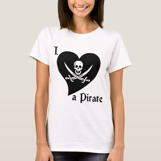 Ik hou van een piraat t-shirt (Voorkant)