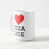 Ik hou van een pizzapunt koffiemok (Voorkant links)
