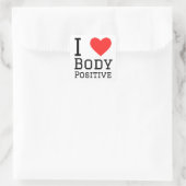 Ik hou van een positief lichaam vierkante sticker (Tas)