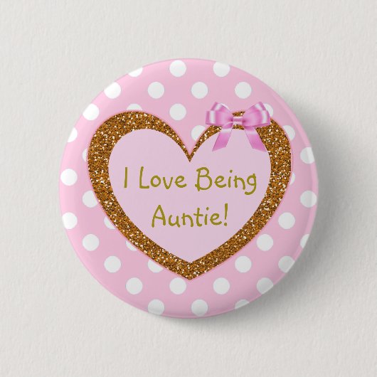 Ik hou van een tante Button roze harten (Voorkant)