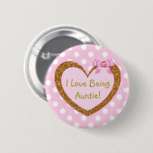 Ik hou van een tante Button roze harten (Voorkant /achterkant)
