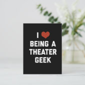Ik hou van een theatergeek zijn briefkaart (Staand voorkant)