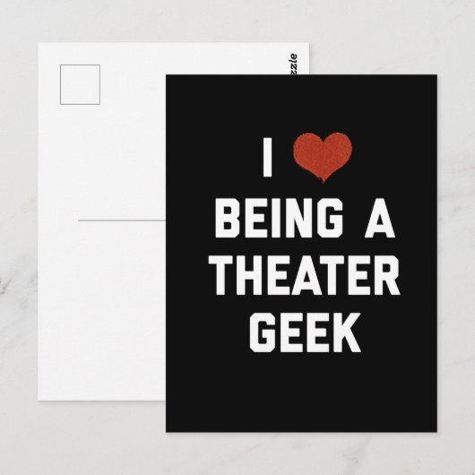 Ik hou van een theatergeek zijn briefkaart (Voorkant / Achterkant)